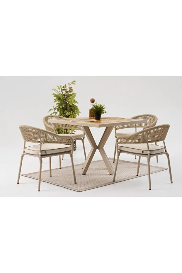 GRANDY TEREA BAHÇE BALKON MASA TAKIMI (4 SANDALYELİ)